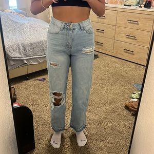 Shein jean ripped baggy size 2 xs petite